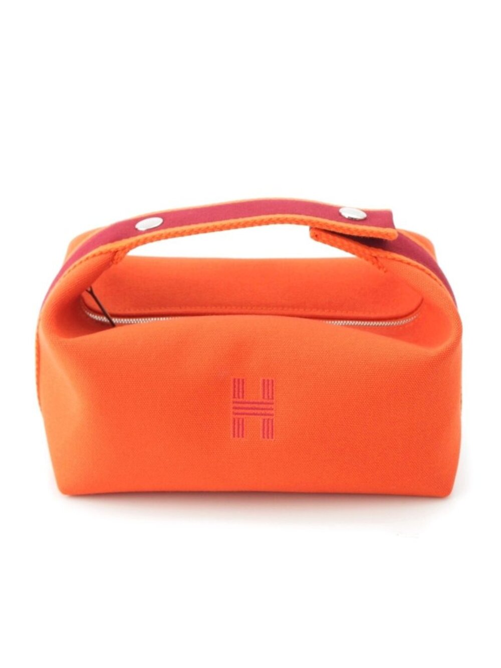 Hermes Brid-a-brac PM Cotton Canvas Pouch Handbag Orange